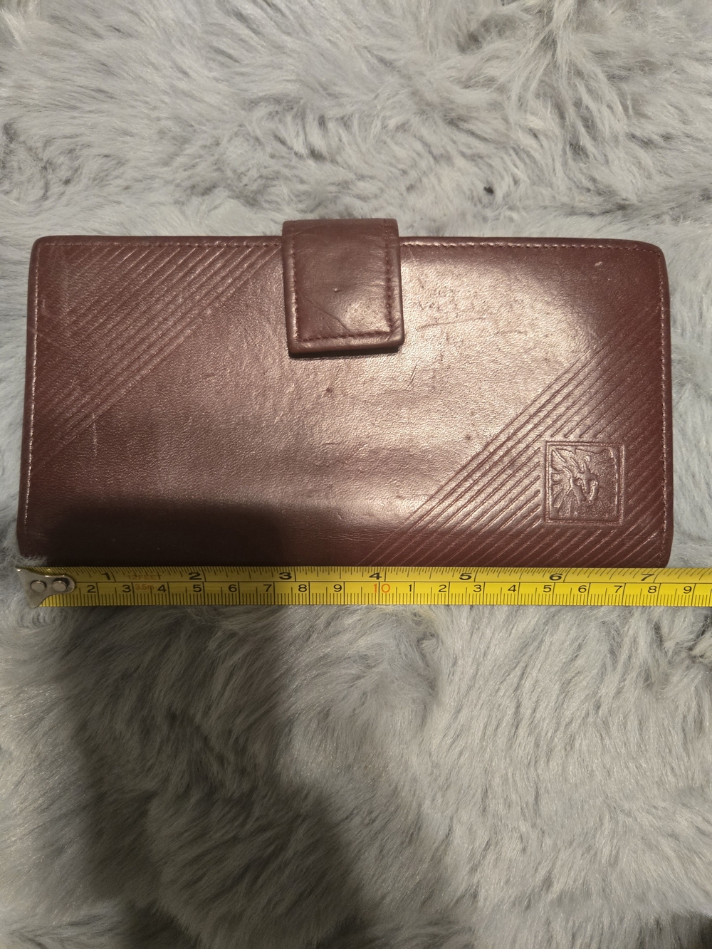 Vintage 80s Anne Klein by St Thomas Burgundy Leather Kisslock Wallet